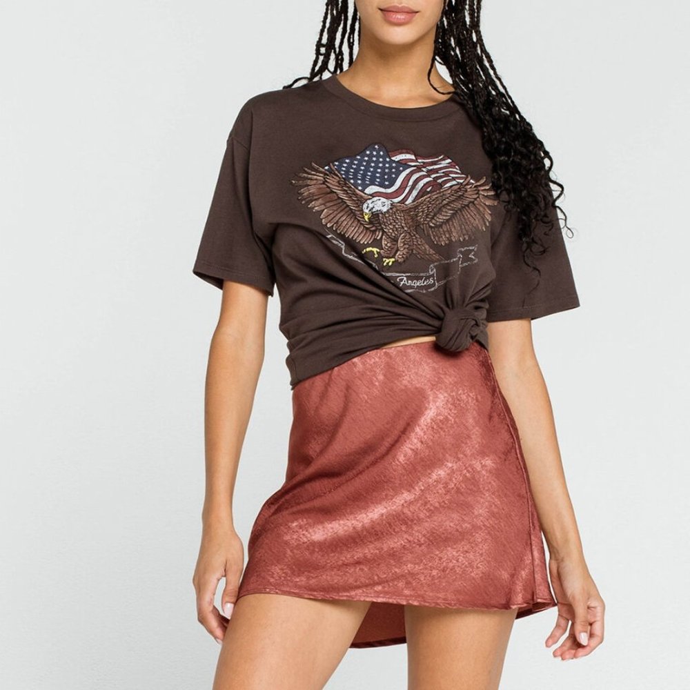 West of Melrose 'Smooth It Over' Satin Mini Skirt